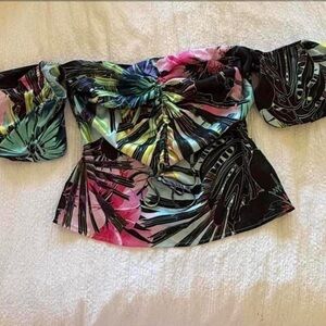 bebe Multicolor Off-Shoulder Blouse